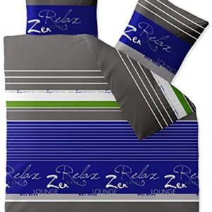Kuschelige Bettwäsche aus Biber - blau 200x200 von CelinaTex