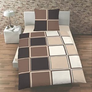 Schöne Bettwäsche aus Biber - braun 135x200 von