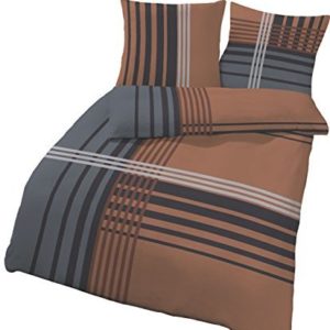 Hübsche Bettwäsche aus Biber - braun 135x200 von Ido