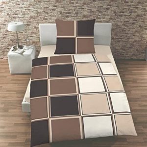 Kuschelige Bettwäsche aus Biber - braun 135x200