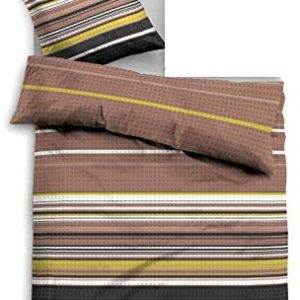 Hübsche Bettwäsche aus Biber - braun 155x220 von TOM TAILOR