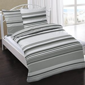 Kuschelige Bettwäsche aus Biber - grau 135x200 von Dormisette