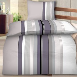 Kuschelige Bettwäsche aus Biber - grau 135x200 von Wasserbetten-Markenshop