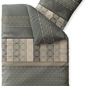 Schöne Bettwäsche aus Biber - grau 155x220 von CelinaTex