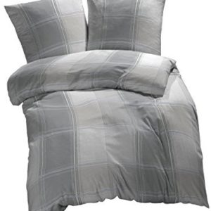 Kuschelige Bettwäsche aus Biber - grau 155x220 von Etérea