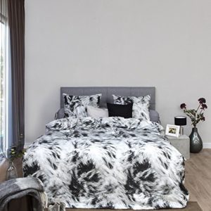 Schöne Bettwäsche aus Biber - grau 155x220 von HNL