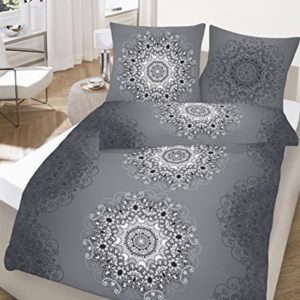 Kuschelige Bettwäsche aus Biber - grau 155x220 von Soma