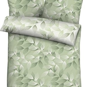 Schöne Bettwäsche aus Biber - grün 135x200 von Biberna