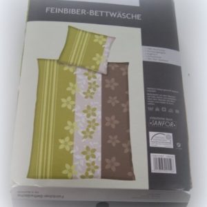 Hübsche Bettwäsche aus Biber - grün 135x200