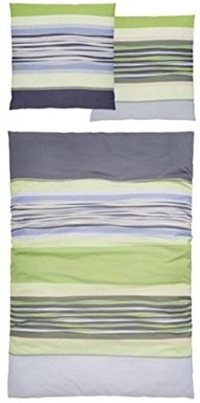 Kuschelige Bettwäsche aus Biber - grün 155x220 von Auro