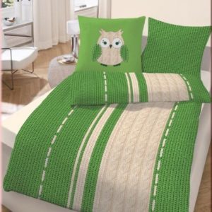 Traumhafte Bettwäsche aus Biber - grün 155x220 von Ido