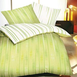 Traumhafte Bettwäsche aus Biber - grün 155x220 von Kaeppel