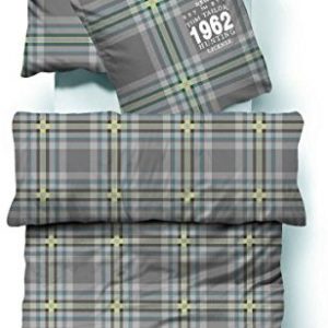 Traumhafte Bettwäsche aus Biber - grün 155x220 von TOM TAILOR