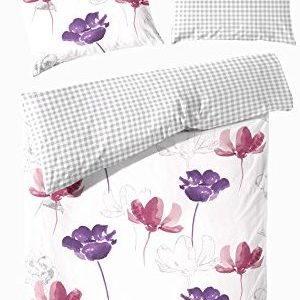 Kuschelige Bettwäsche aus Biber - rosa 135x200 von Hahn