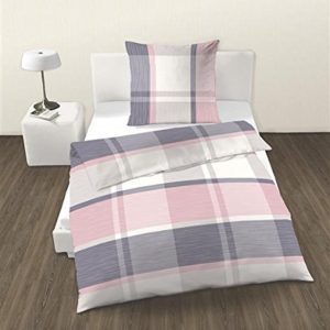 Hübsche Bettwäsche aus Biber - rosa 135x200 von Ido