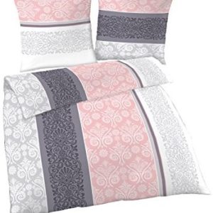 Kuschelige Bettwäsche aus Biber - rosa 135x200 von Ido