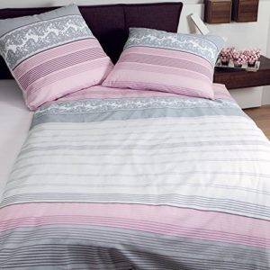 Traumhafte Bettwäsche aus Biber - rosa 135x200 von Janine