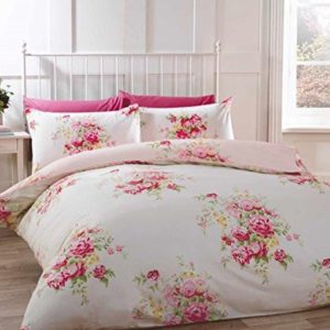Kuschelige Bettwäsche aus Biber - rosa 135x200 von Kate