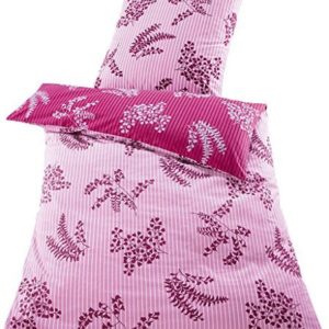 Kuschelige Bettwäsche aus Biber - rosa 155x220 von Meradiso