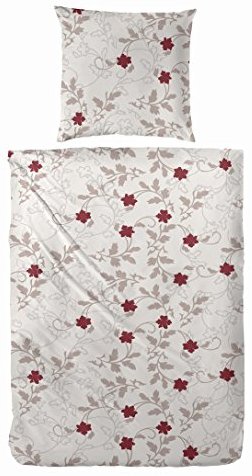 Schöne Bettwäsche aus Biber - rot 135x200 von