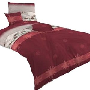 Traumhafte Bettwäsche aus Biber - rot 135x200 von Dormisette