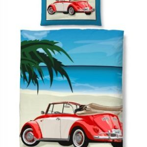 Kuschelige Bettwäsche aus Biber - rot 135x200 von Volkswagen Fanartikel