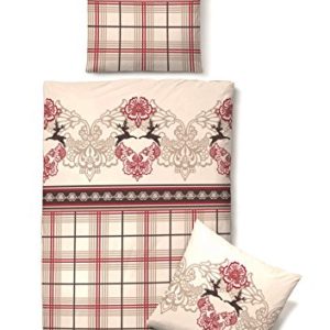 Hübsche Bettwäsche aus Biber - rot 155x220 von Castell