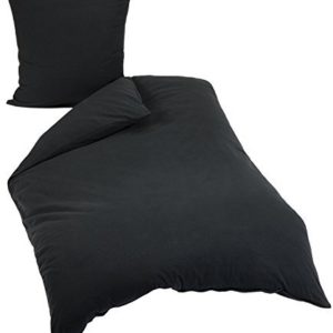 Hübsche Bettwäsche aus Biber - schwarz 135x200 von Genieße den Schlaf