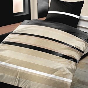 Schöne Bettwäsche aus Biber - schwarz 135x200 von Schlummerland