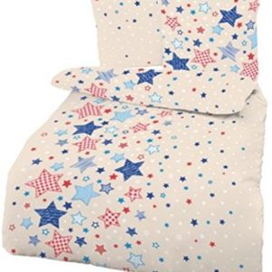 Traumhafte Bettwäsche aus Biber - Sterne blau 135x200 von CMFashion