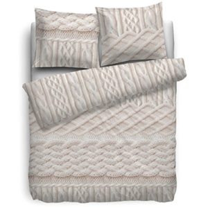 Hübsche Bettwäsche aus Biber - weiß 135x200 von HNL