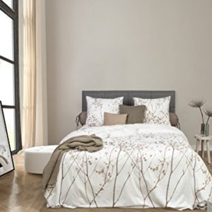 Hübsche Bettwäsche aus Biber - weiß 155x220 von HNL Living BV