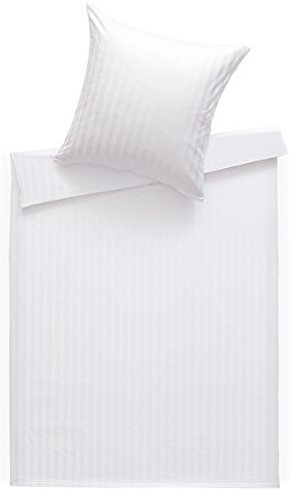 Kuschelige Bettwäsche aus Damast - weiß 135x200 von Bettwaesche-mit-Stil