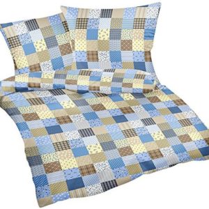 Schöne Bettwäsche aus Flanell - blau 135x200 von Heubergshop