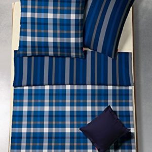 Kuschelige Bettwäsche aus Flanell - blau 155x200 von fleuresse