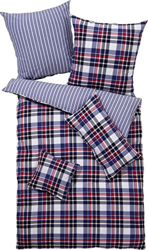 Traumhafte Bettwäsche aus Flanell - blau 155x220 von Erwin Müller