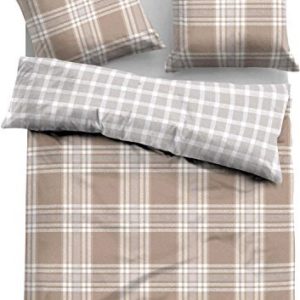 Hübsche Bettwäsche aus Flanell - braun 135x200 von TOM TAILOR