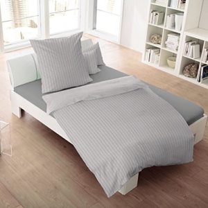 Hübsche Bettwäsche aus Flanell - grau 135x200 von Dormisette