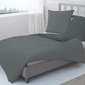 Traumhafte Bettwäsche aus Flanell - grau 135x200 von Dormisette