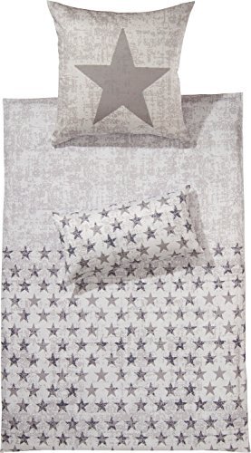 Schöne Bettwäsche aus Flanell - grau 155x200 von Erwin Müller