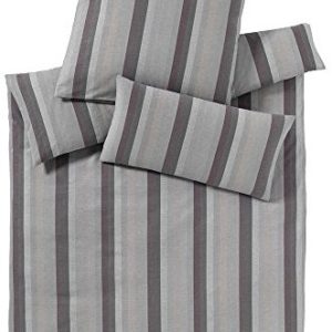 Hübsche Bettwäsche aus Flanell - grau 155x220 von elegante