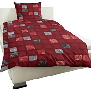 Kuschelige Bettwäsche aus Flanell - rot 135x200 von Hahn Haustextilien