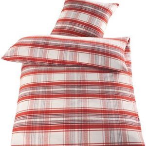 Hübsche Bettwäsche aus Flanell - rot 135x200 von Meradiso