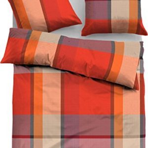 Kuschelige Bettwäsche aus Flanell - rot 155x200 von