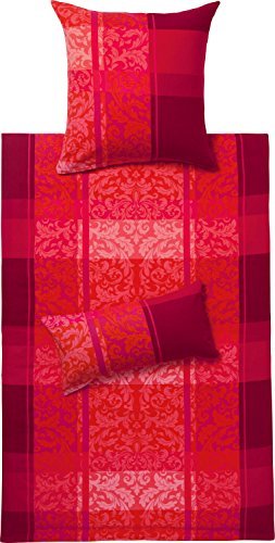 Hübsche Bettwäsche aus Flanell - rot 155x220 von Ibena