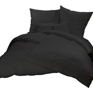 Kuschelige Bettwäsche aus Flanell - schwarz 155x200 von Carpe Sonno