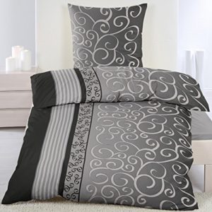 Hübsche Bettwäsche aus Fleece - grau 135x200 von BFW