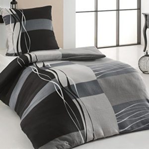 Kuschelige Bettwäsche aus Fleece - grau 135x200 von Dreamhome24