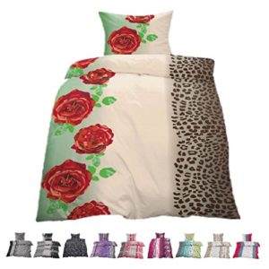 Schöne Bettwäsche aus Fleece - Rosen rot 135x200 von Home-Impression