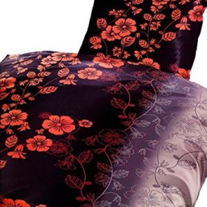 Hübsche Bettwäsche aus Fleece - schwarz 155x220 von Bertels